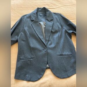 NWOT Studio By Torrid Womens Charcoal Grey Ponte Blazer Ruched Cuffs Plus Size 2